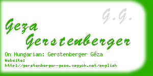 geza gerstenberger business card